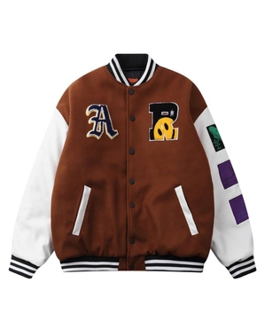 Vestes Vlone Asap Rocky AWGE All Smiles Smiley Varsity Marron Hommes | OLXP-82264701