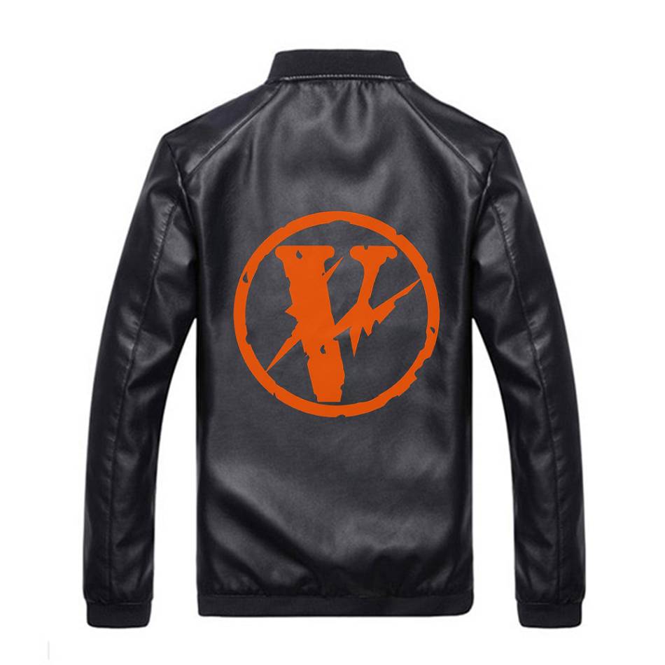 Vestes Vlone Logo Cuir Noir Hommes | DVGX-89279258