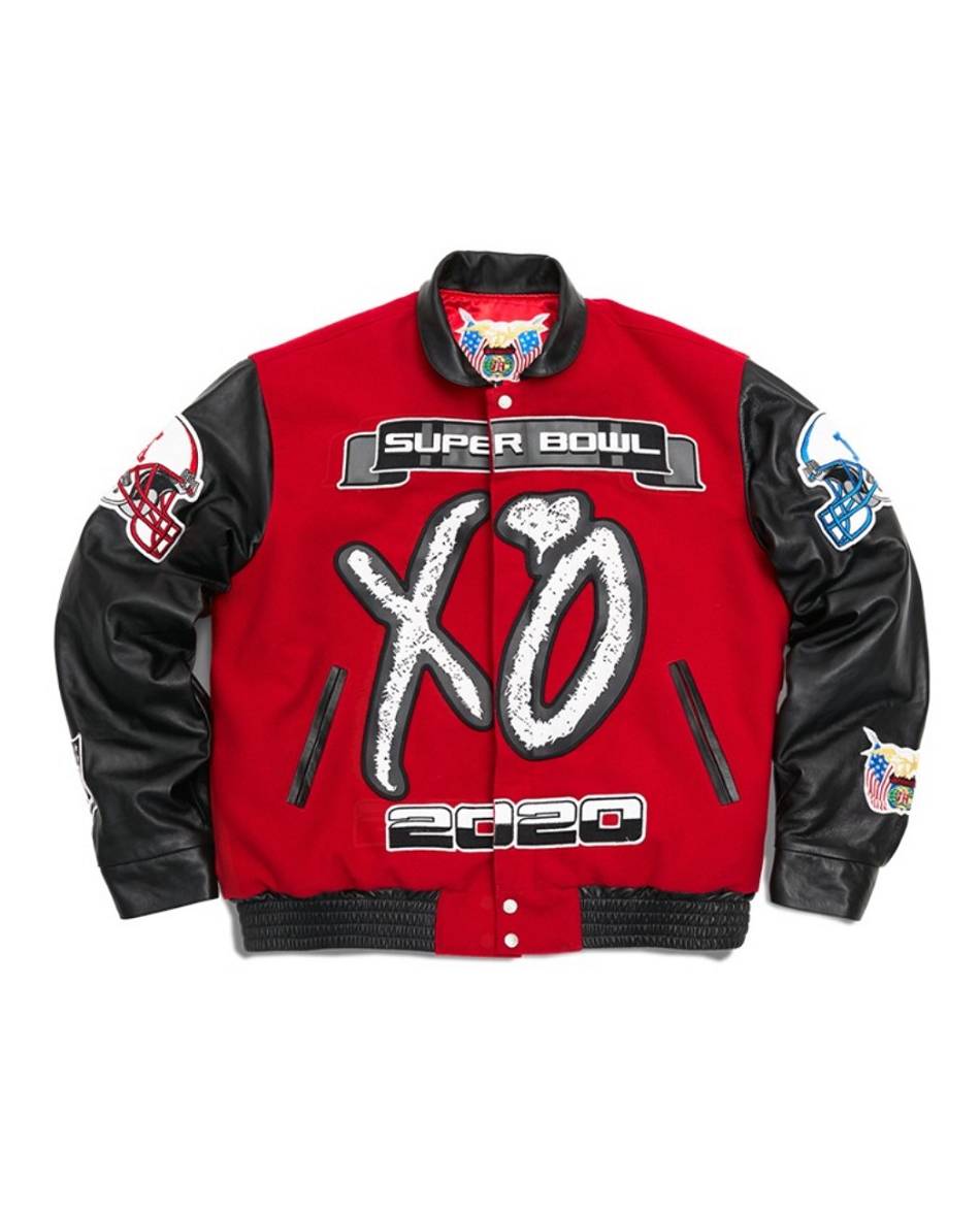 Vestes Vlone The Weeknd Warren Lotas XO Super Bowl LVarsity Rouge Hommes | VOWB-90327897