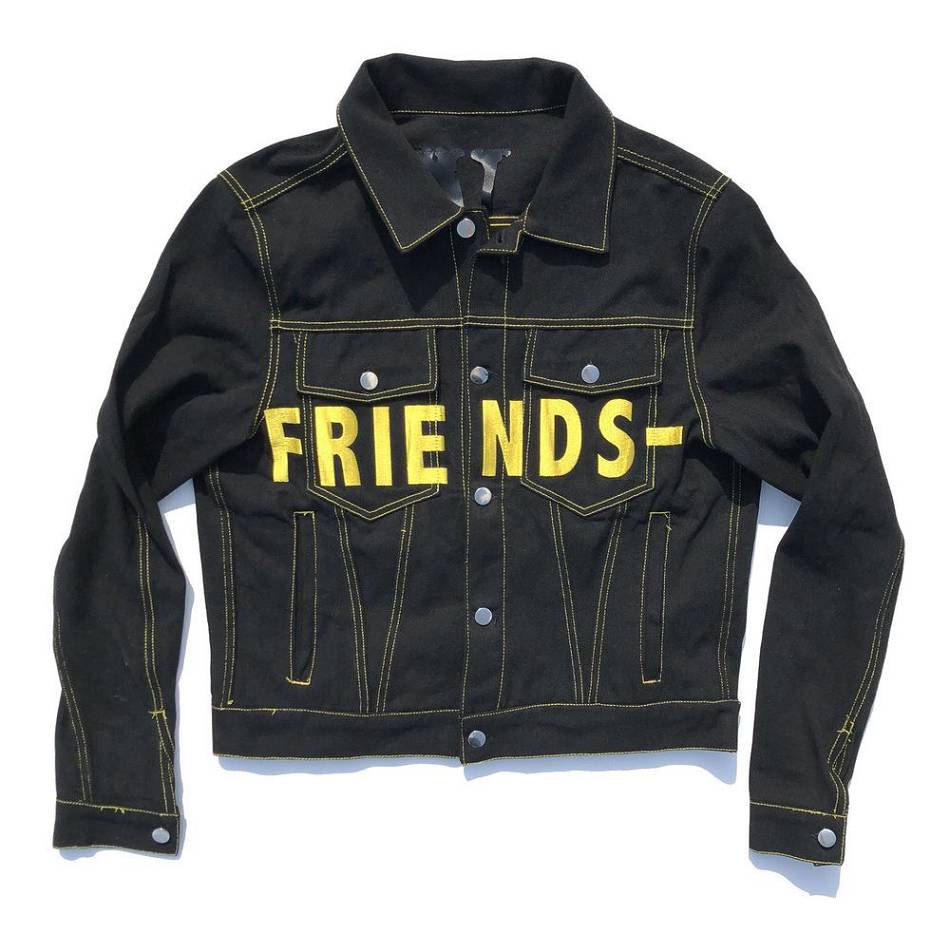 Vestes Vlone Friends Denim 2021 Noir Hommes | FVQD-09673862