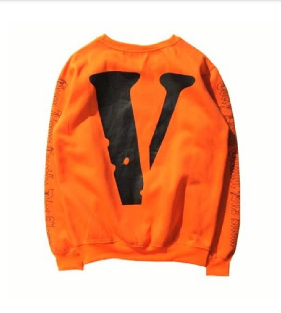 Manche longue Vlone Off White Coton Cashmeres Orange Hommes | SAAW-66687622