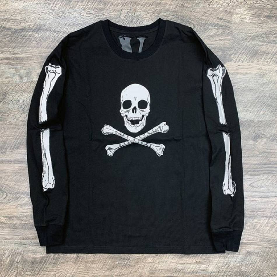 Manche longue Vlone Skull and Bones Noir Hommes | MLWN-04188246