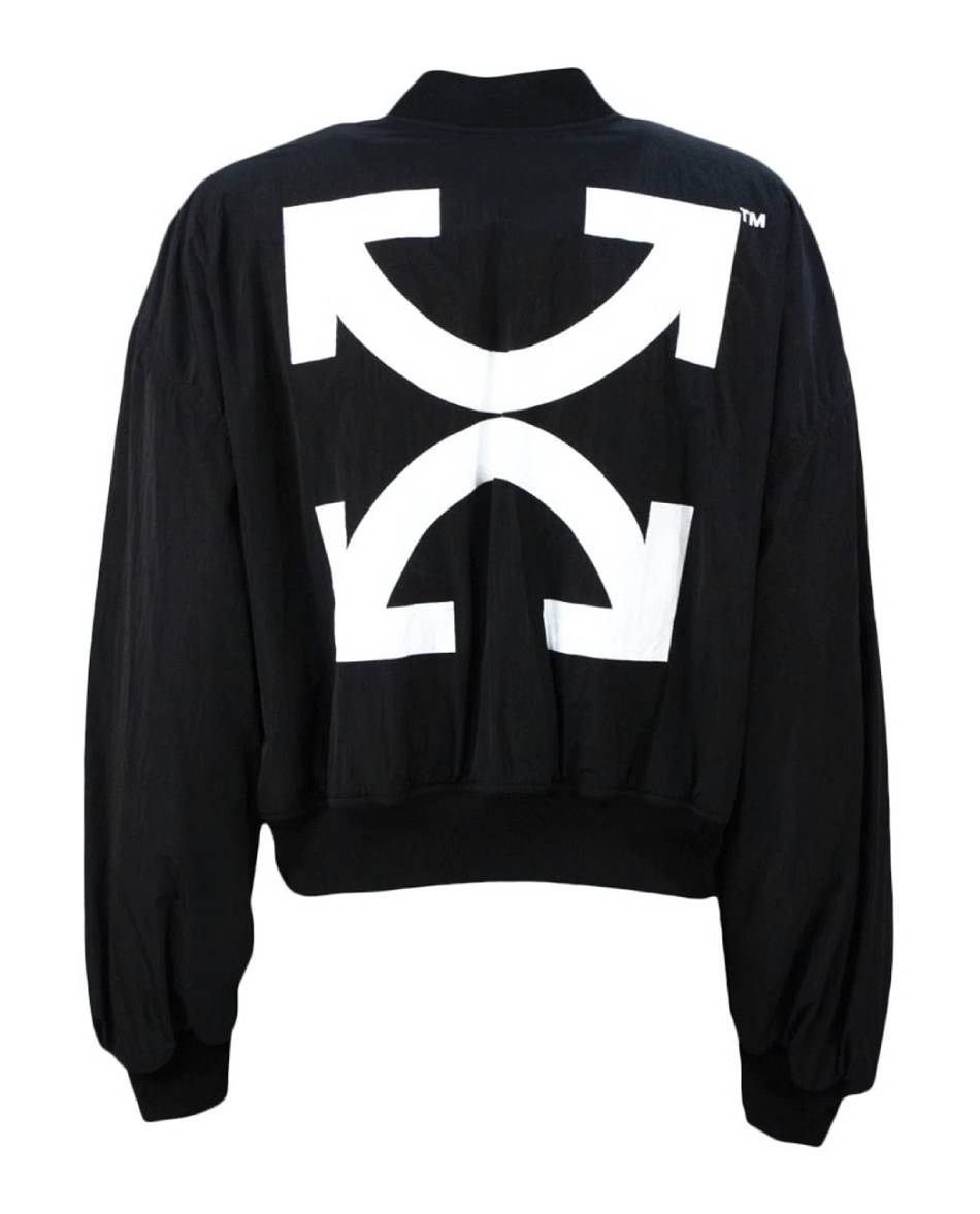 Vestes Vlone Off-White Cropped Varsity Bomber Blanche Noir Hommes | CLGQ-09846079