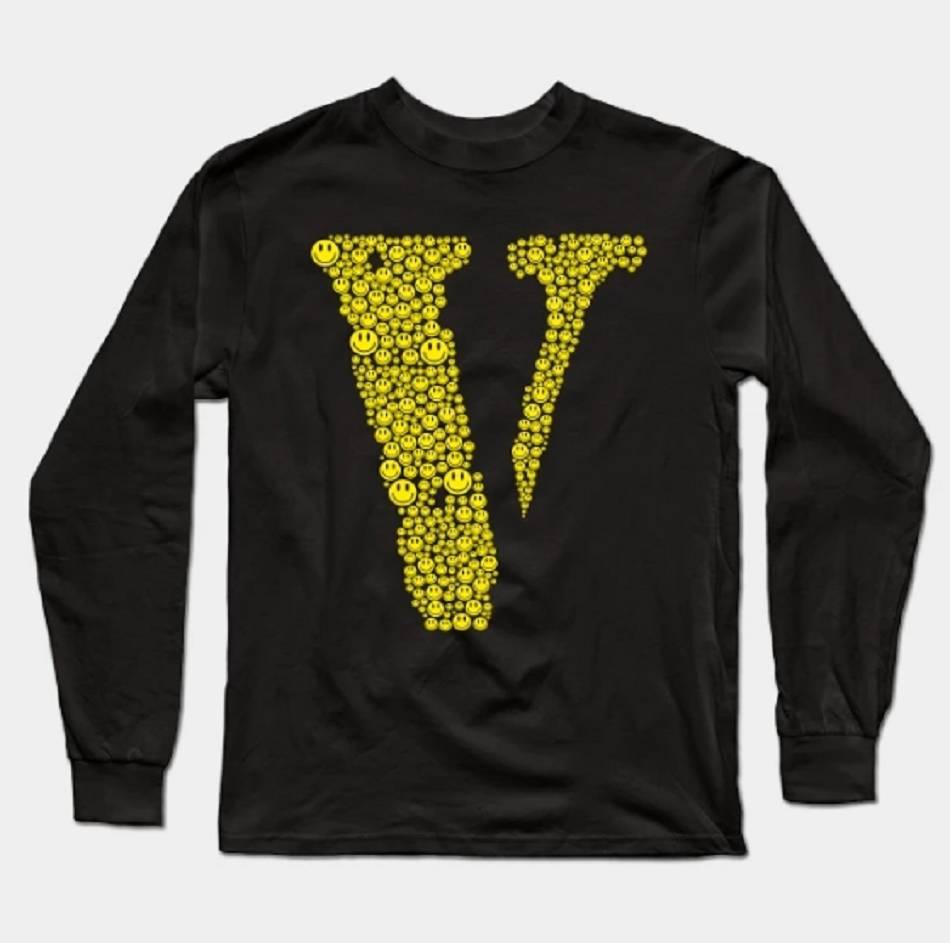 Manche longue Vlone Smile Emoji Noir Hommes | FGXA-09474510