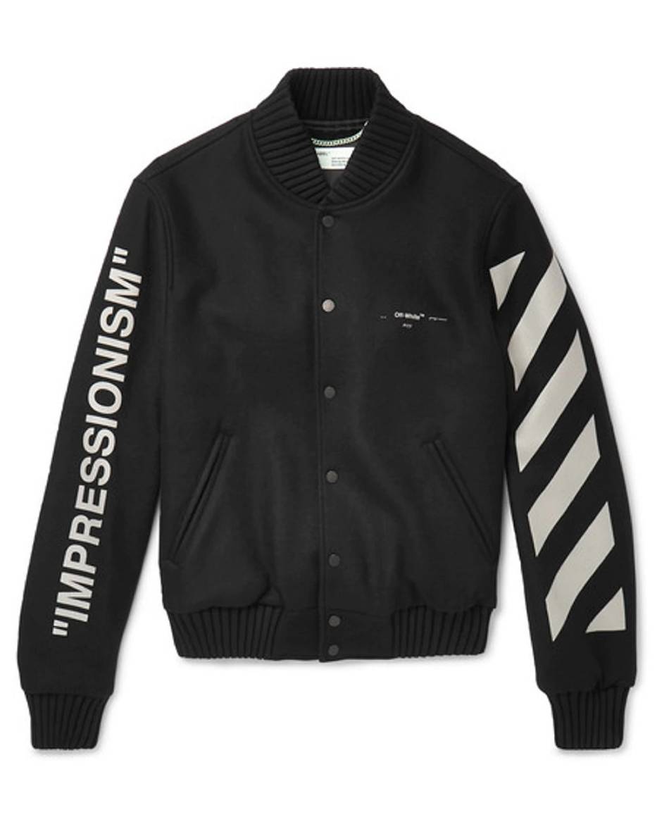 Vestes Vlone Off-White Diag Laine Blend Varsity Noir Hommes | ENWU-66209817