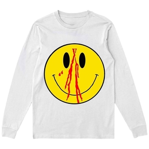 Manche longue Vlone Blood Smiley Face Blanche Hommes | TAUQ-96057150