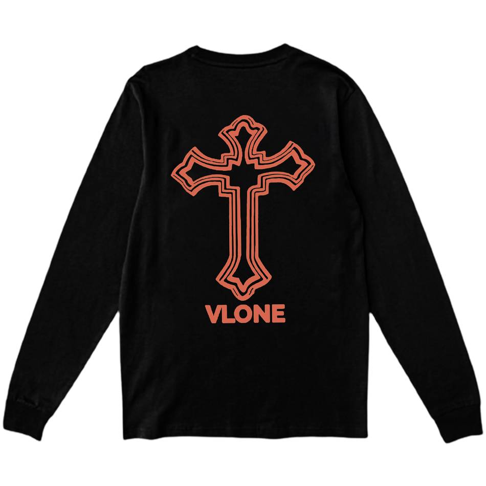 Manche longue Vlone Tupac Cross Noir Hommes | HNBC-68766098