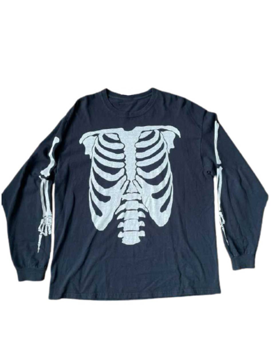 Manche longue Vlone Playboi Carti Die Lit Neon Skeleton Bleu Hommes | GUYL-65716113