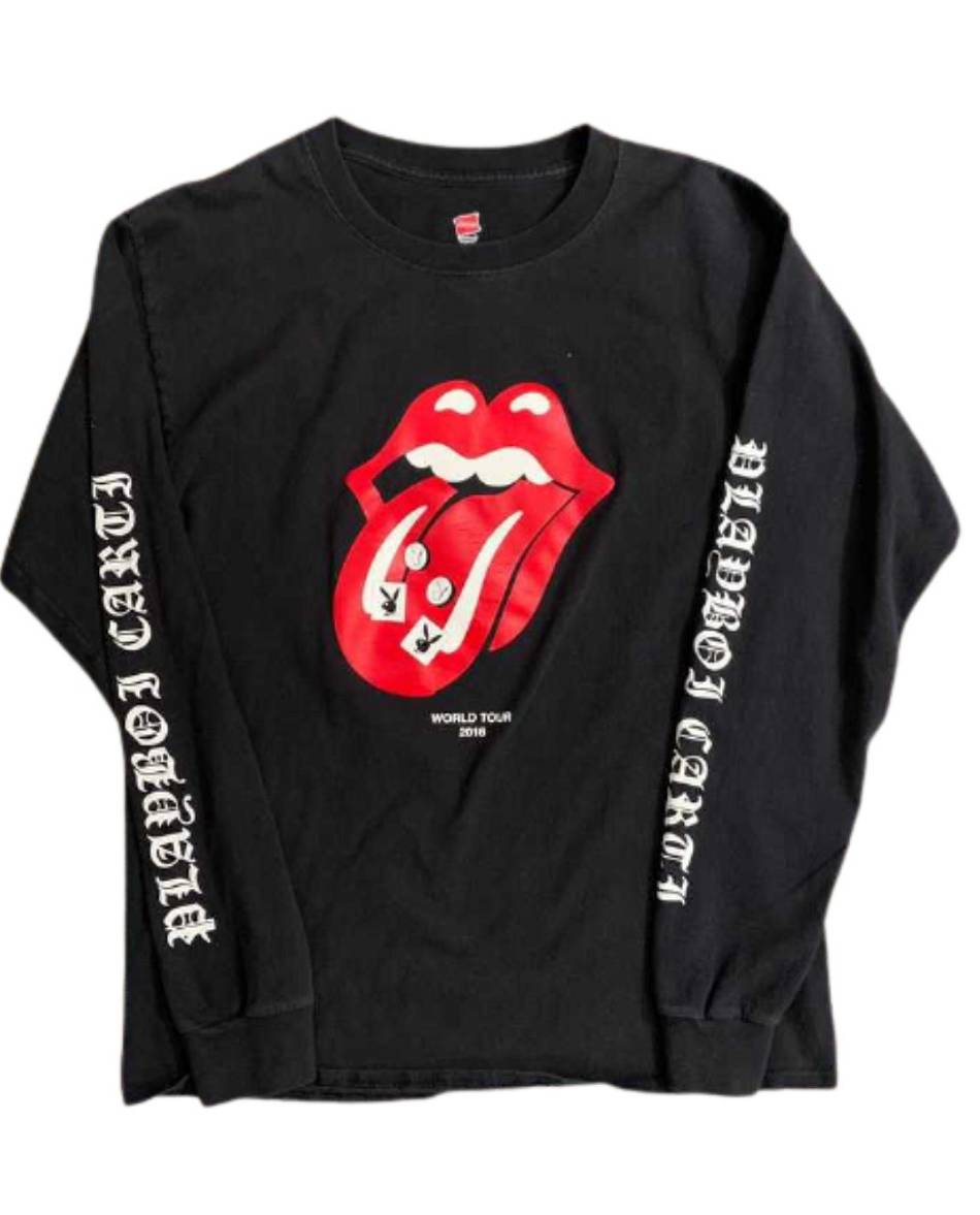 Manche longue Vlone Playboi Carti Rolling Stones Noir Hommes | VSWL-26392084