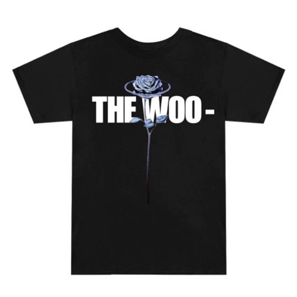 T Shirts Vlone Pop Smoke The Woo Noir Hommes | QFLJ-23083676