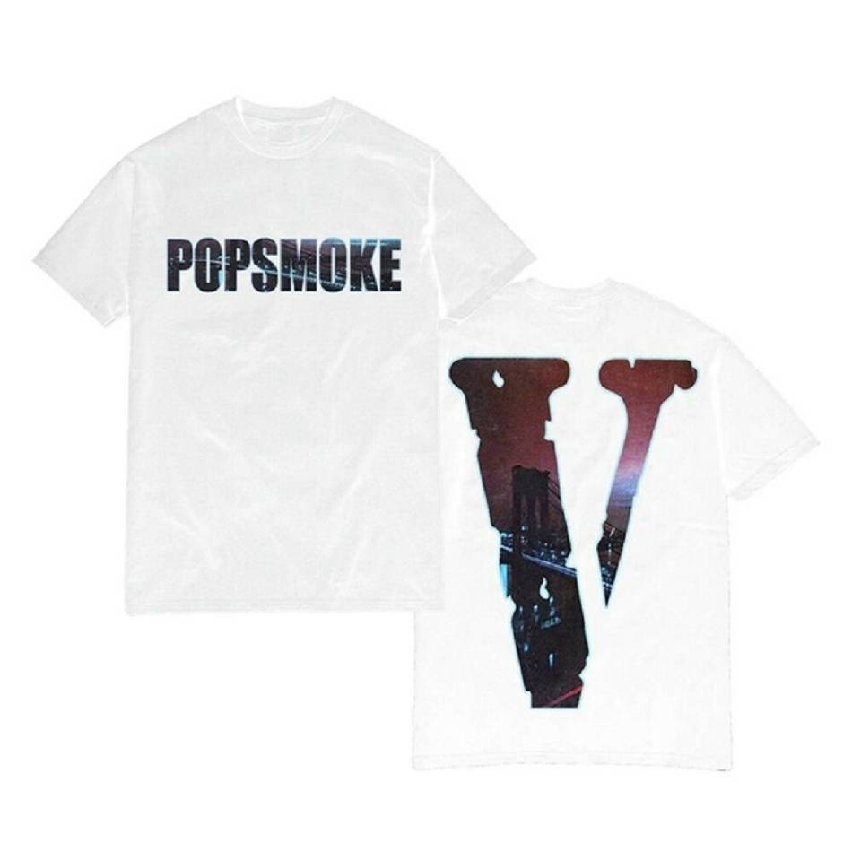 T Shirts Vlone x Pop Smoke NY City Blanche Hommes | HSHY-44392463