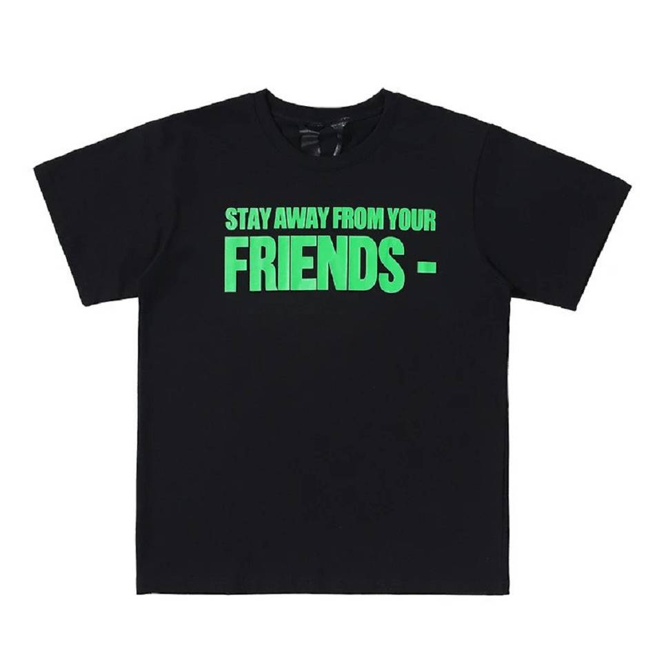 T Shirts Vlone Stay Away From Your Friends T Noir Hommes | XDAD-51184370