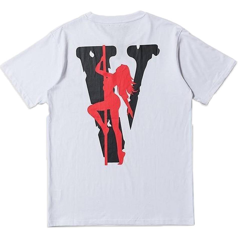 T Shirts Vlone Stripper Pop-up Exclusive Blanche Hommes | FKDK-58773466