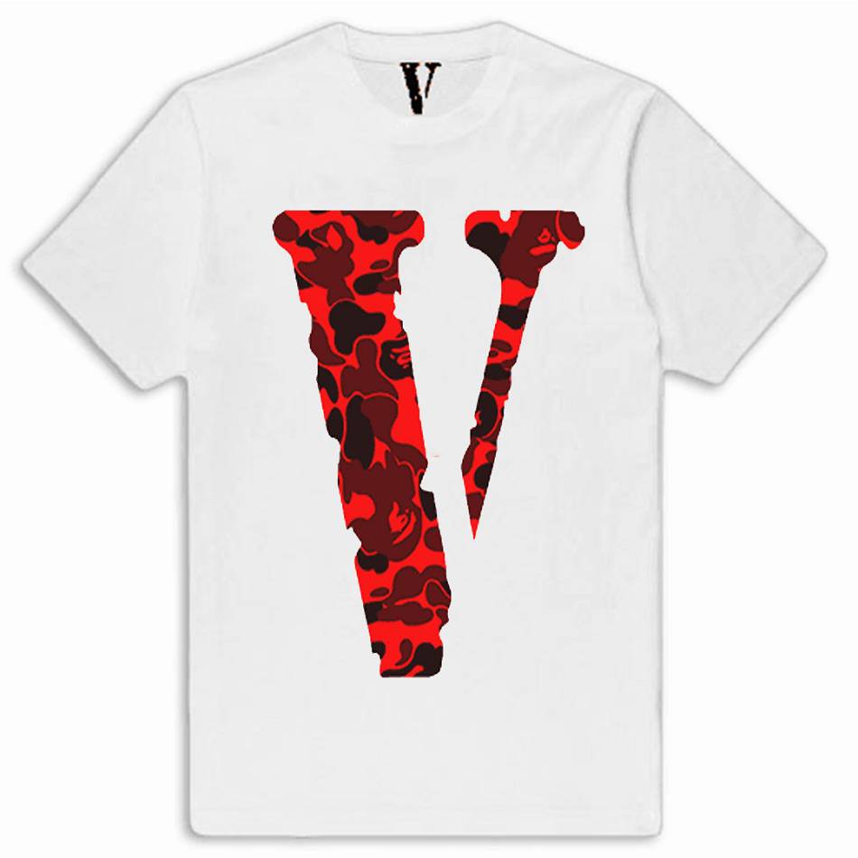 T Shirts Vlone Camo Blanche Hommes | IICU-15969007