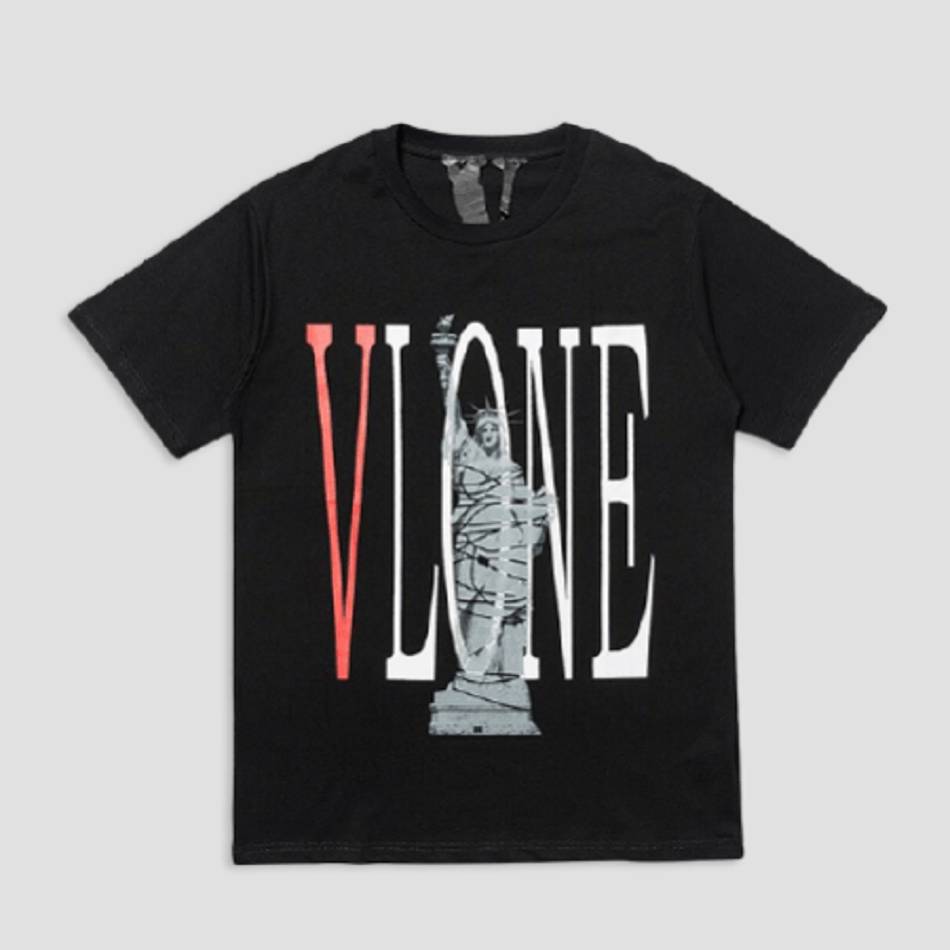 T Shirts Vlone Statue Of Liberty Hip Hop Noir Hommes | PDIF-44263393