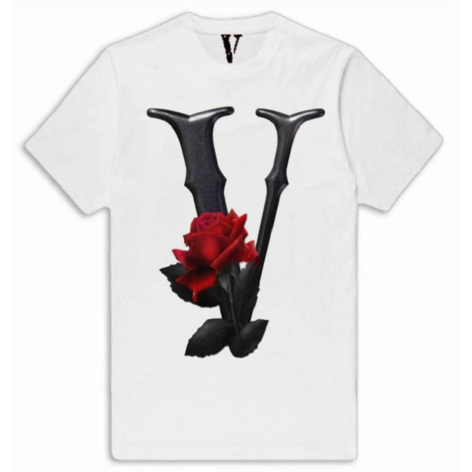 T Shirts Vlone Black Flower Noir Rouge Fleur Hommes | UXYB-18679349