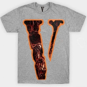 T Shirts Vlone Line Shade Grise Hommes | UPQX-39923444