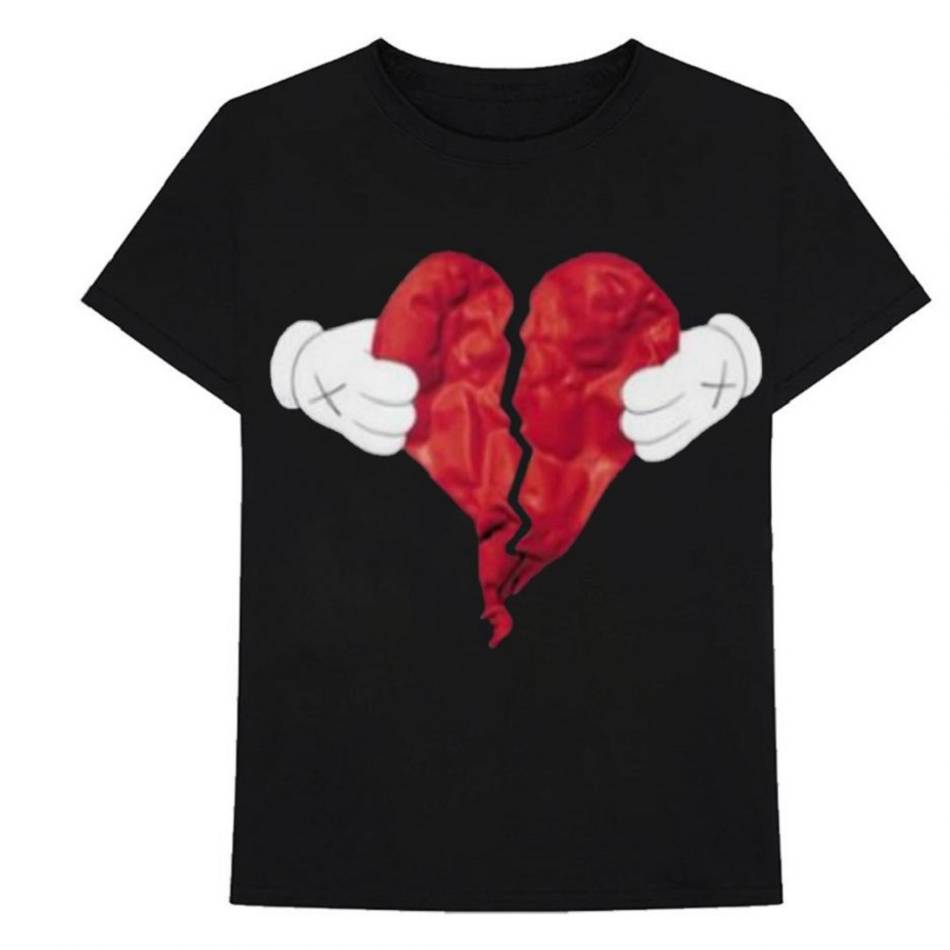 T Shirts Vlone X Broken Heart Noir Hommes | QCWC-87764781