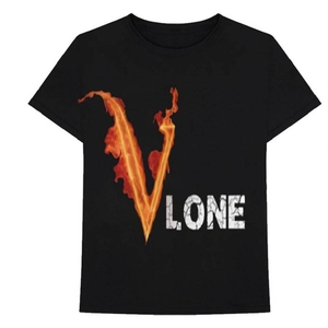 T Shirts Vlone Fire Stone Noir Hommes | YHKL-40448021