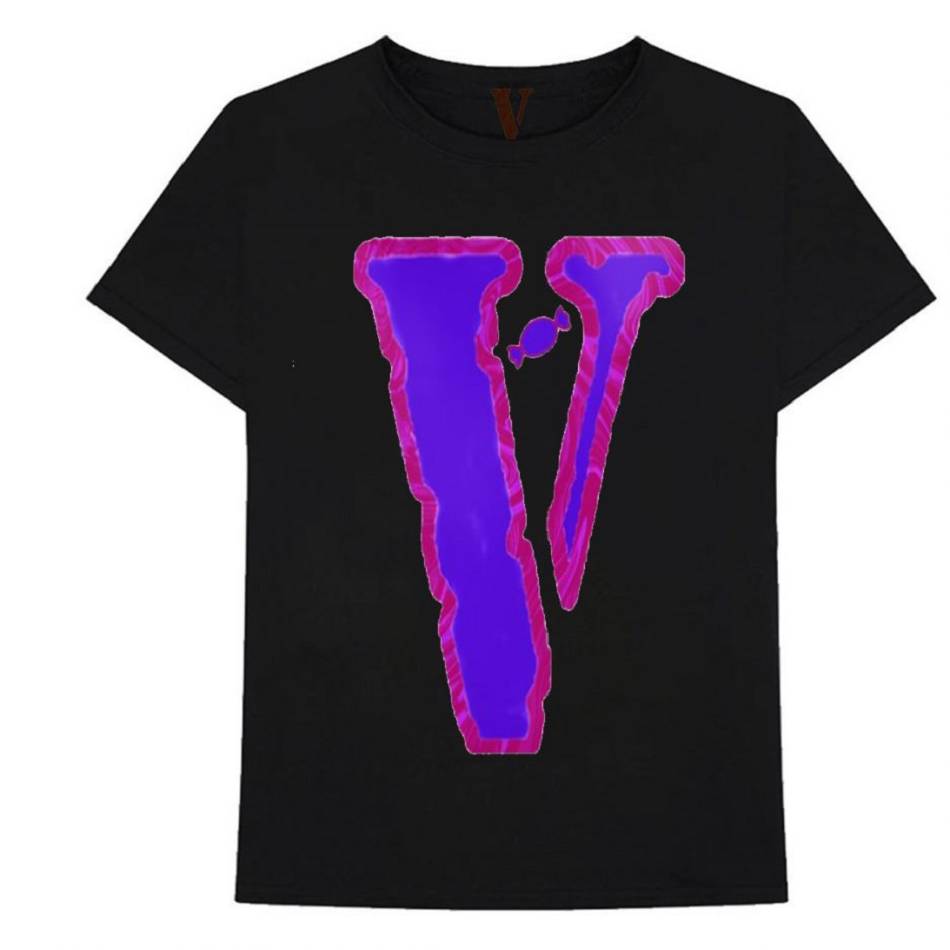 T Shirts Vlone Coton Candy Marble Noir Hommes | IUYY-74095846