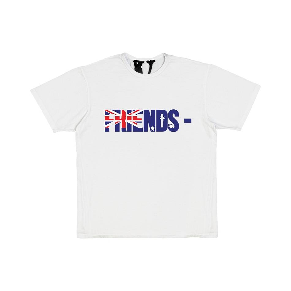 T Shirts Vlone FRIENDS AUS Blanche Hommes | KYGR-69487521