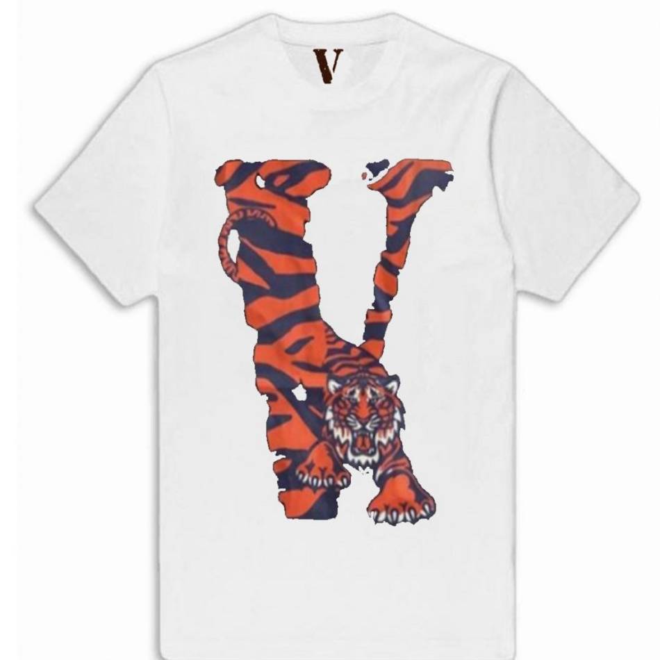 T Shirts Vlone Tiger Shape Blanche Hommes | EJNZ-85242745