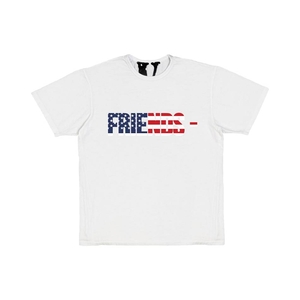 T Shirts Vlone FRIENDS USA Blanche Hommes | ZOSM-69268287