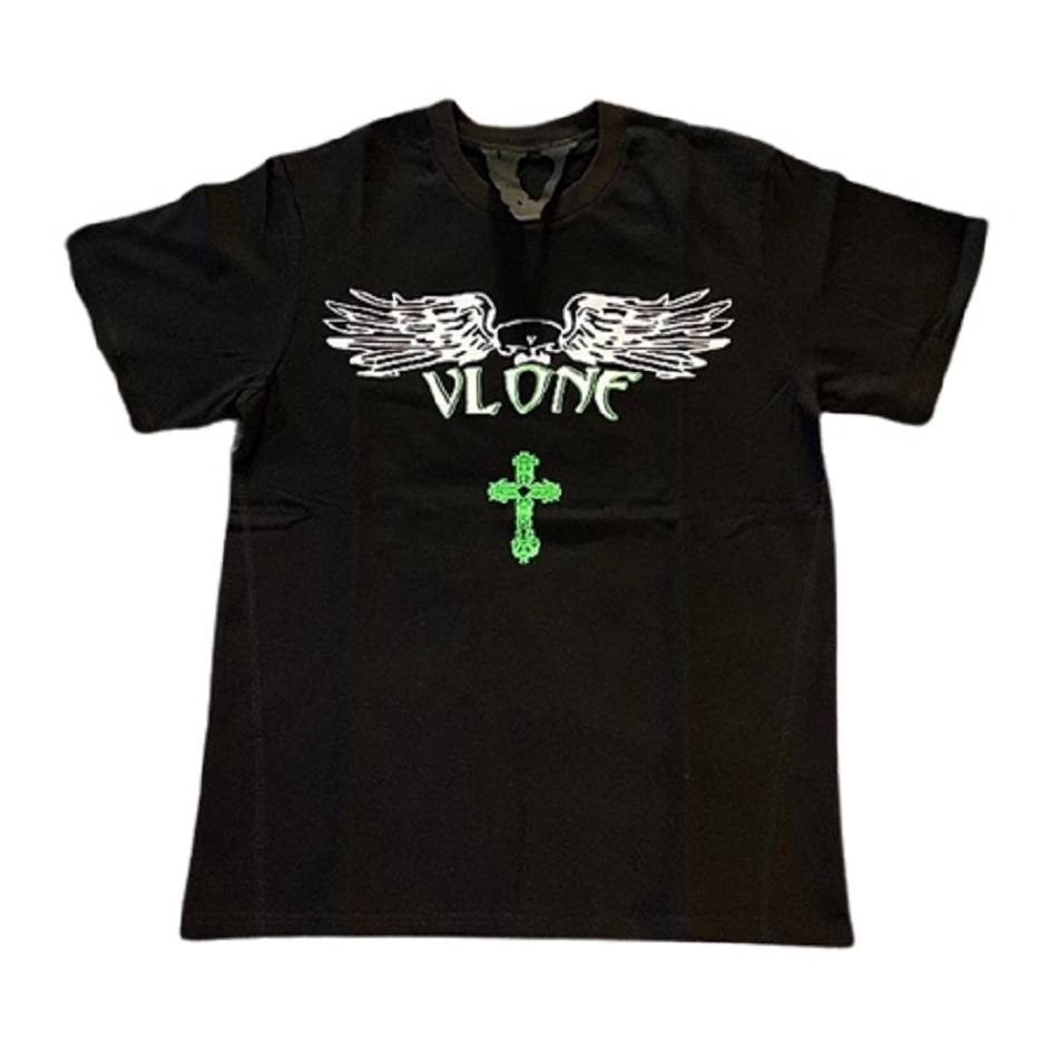 T Shirts Vlone Cross Noir Hommes | IVAP-56027599