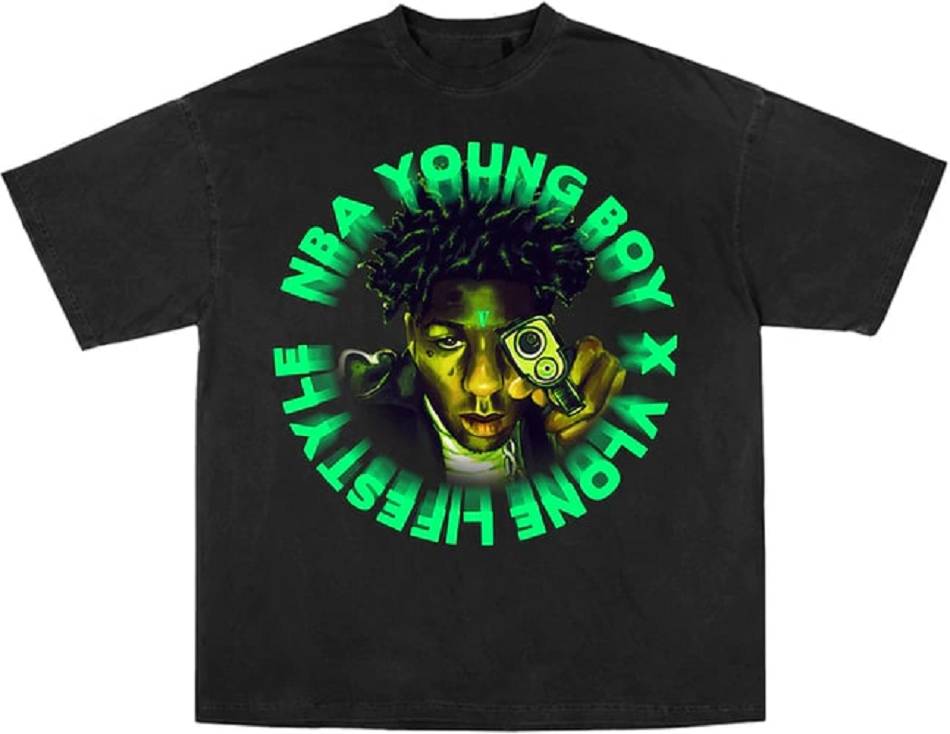 T Shirts Vlone YoungBoy NBA x Cross Roads Vert Hommes | PAEK-73156609