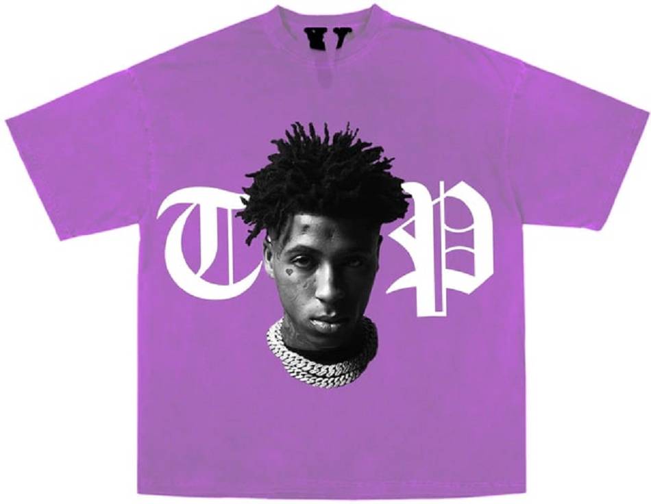 T Shirts Vlone YoungBoy NBA x Peace Hardly Violette Hommes | NOSD-43043973