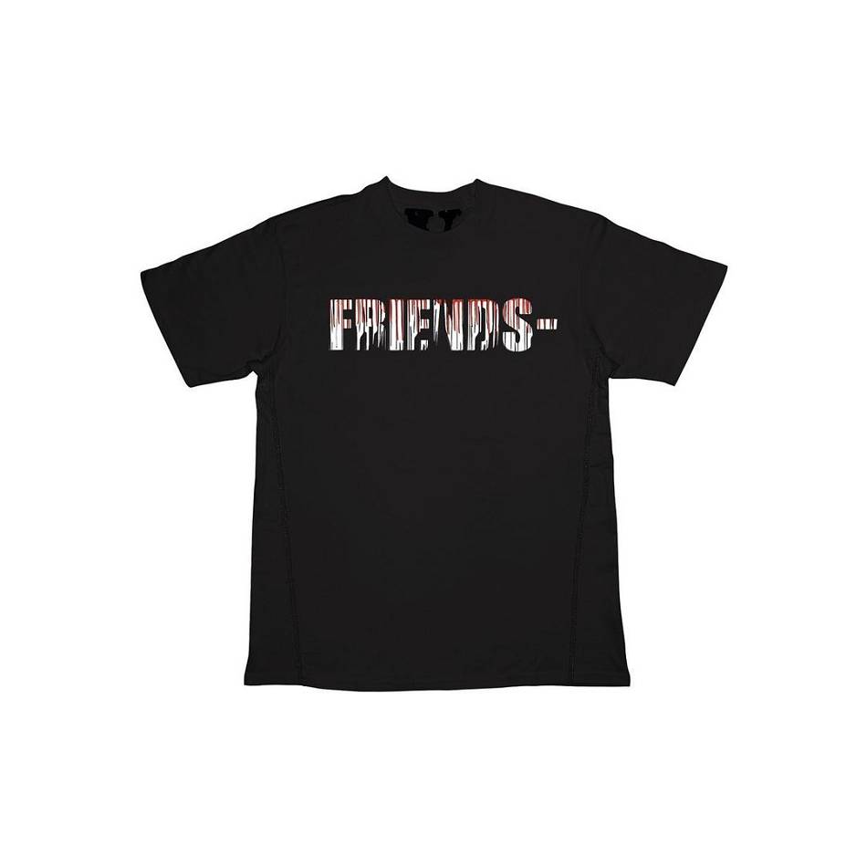 T Shirts Vlone Friends Scissors Noir Hommes | QNSV-65861076