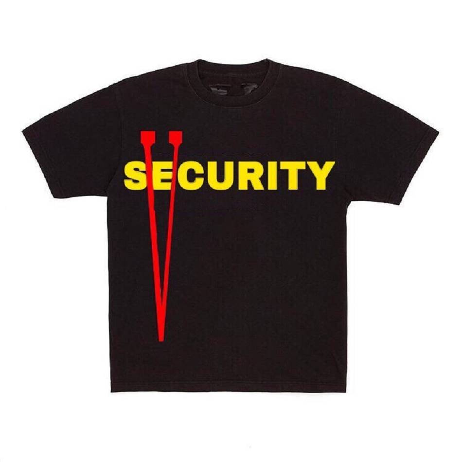 T Shirts Vlone Security Noir Hommes | JEPC-91135944