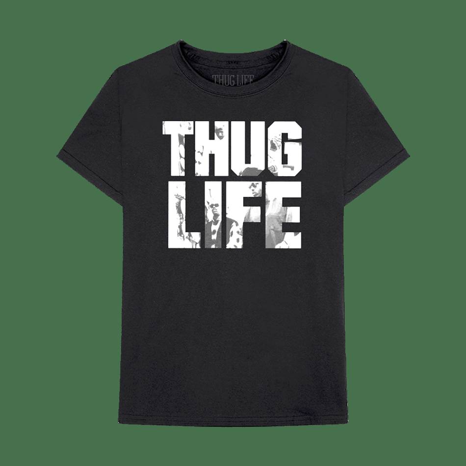 T Shirts Vlone x Tupac Thug Life Album Art Noir Hommes | QVNN-75606847