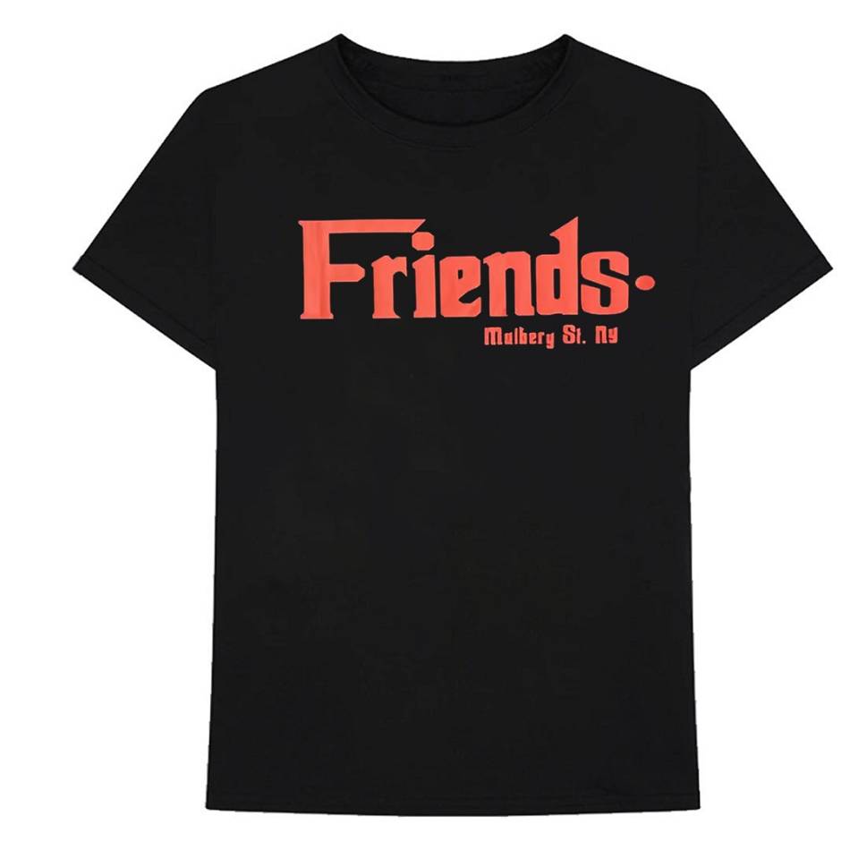 T Shirts Vlone Friends Godfather Mulberry St Noir Hommes | KKNQ-94787659