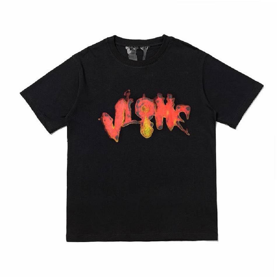 T Shirts Vlone Halloween Flaming Pumpkin Noir Hommes | GEHE-75006768