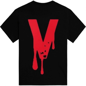 T Shirts Vlone Blood Noir Hommes | ZORY-24976114