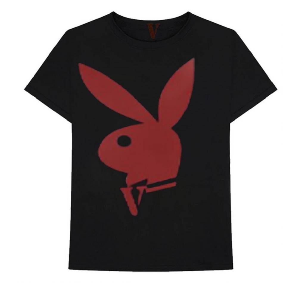 T Shirts Vlone Play Boy Noir Hommes | OXNM-51438852