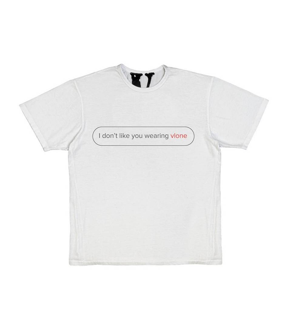 T Shirts Vlone Text Message (WITHOUT V) limited Edition Blanche Hommes | GSDV-02951939