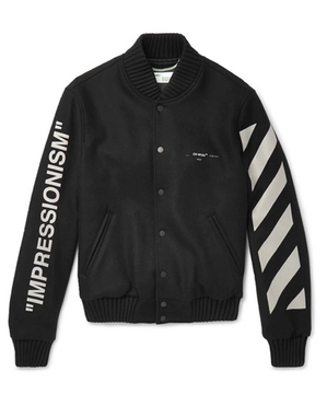 Veste universitaire Vlone Off-White Diag Noir Hommes | DUWM-17784849