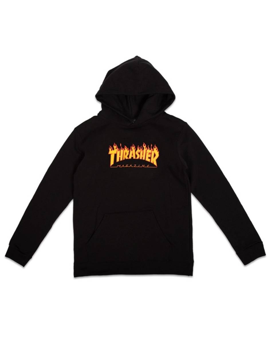 Thrasher Vlone Youth Flame Logo Noir Hommes | KDVR-17698077