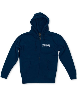 Thrasher Vlone Magazine Logo Zip Bleu Marine Hommes | SUJU-59385651