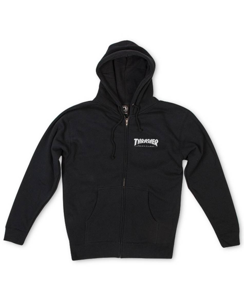 Thrasher Vlone Magazine Logo Zip Noir Hommes | ENVP-77354897