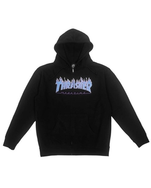 Thrasher Vlone Blue Flame Zip Bleu Noir Hommes | PCSS-08453879