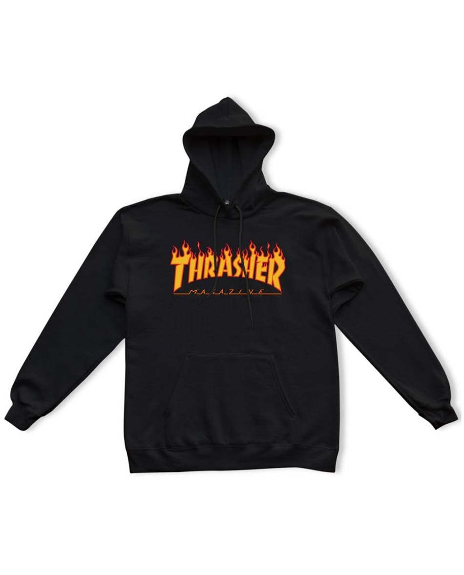 Thrasher Vlone Flame Logo Noir Hommes | BIPJ-01804204