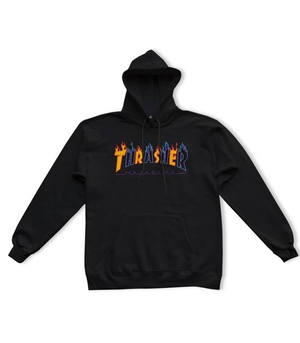 Thrasher Vlone Double Flame Logo Noir Hommes | SEKA-88953071