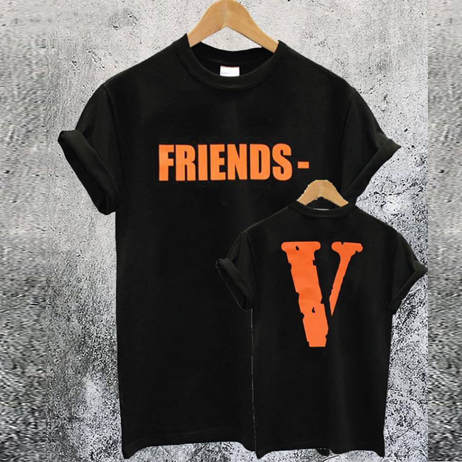 VLONE FRIENDS Vlone Friends Print T-Shirt Plus Noir Unisex | VIPF-27812487