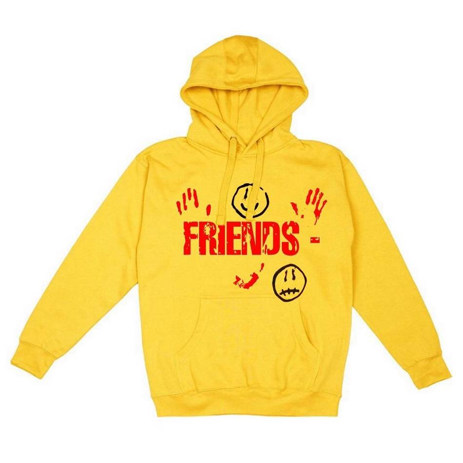 VLONE FRIENDS Vlone x Kika Drip Blood V Staple Friends Hoodie Plus Jaune Unisex | ATYN-92023209