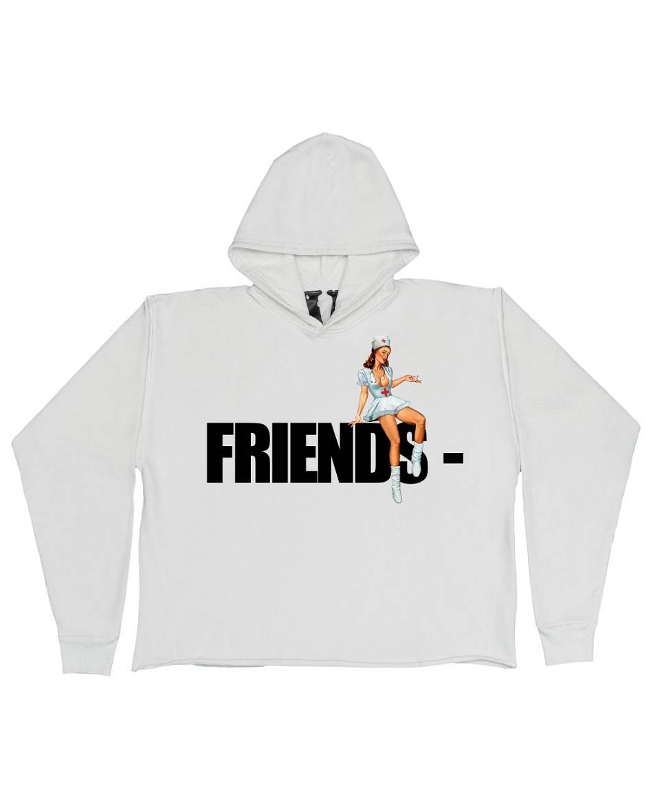 VLONE FRIENDS Vlone FRIENDS Pin Up Hoodie Plus Blanche Unisex | HXMI-48353906