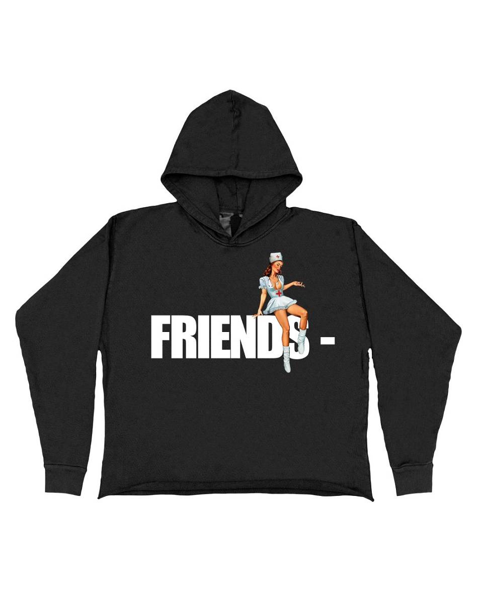 VLONE FRIENDS Vlone FRIENDS Pin Up Hoodie Plus Noir Unisex | LHXL-18055471