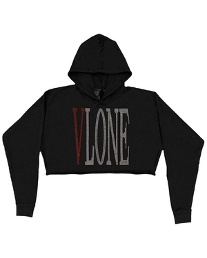 Sweat à Capuche Vlone Staple Red Rhinestone Noir Femmes | WNJI-02959694